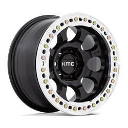 KM237 RIOT BEADLOCK SATIN BLACK WITH MACHINED RING
