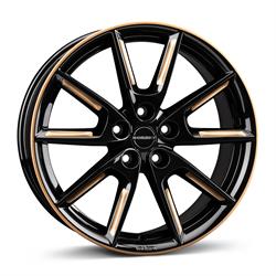 LX18 black glossy gold spoke rim