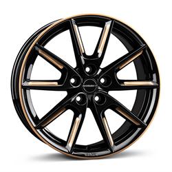 LX19 black glossy gold spoke rim