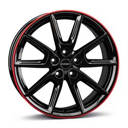 LX19 black glossy rim red