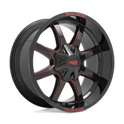 MO970 GLOSS BLACK MILLED WITH RED TINT & MOTO METAL ON LIP