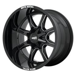 MO970 GLOSS BLACK WITH MILLED SPOKE & MOTO METAL ON LIP