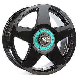 R14 Gloss black center lock turquesa