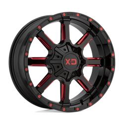 XD838 MAMMOTH GLOSS BLACK MILLED WITH RED TINT CLEAR COAT